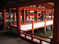 The shrine's halls and pathways on stilts.