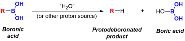 A simple protodeboronation in acidic medium