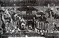 Ink rubbing of a Han Dynasty raised-relief image showing an ancestral worship hall (citang 祠堂)