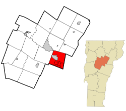 Location in Washington County and the state of Vermont