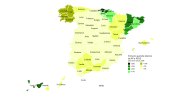 Porcentaxe de voto a unha terceira forza (En Galicia o BNG)