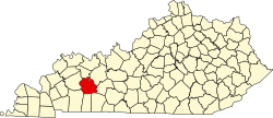 Karte von Muhlenberg County innerhalb von Kentucky