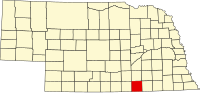 Map of Nebraska highlighting Nuckolls County