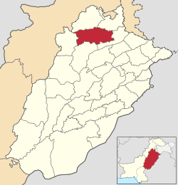 Karte von Pakistan, Position von Distrikt Chakwal hervorgehoben