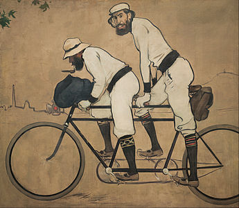 Ramon Casas și Pere Romeu pe un Tandem de Ramon Casas (1897)