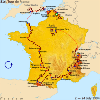 1994 Tour de France rotası