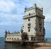 La Turo de Belem en Lisbono, la ĉefurbo de Portugalio