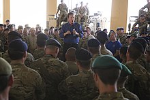 Cameron visiting British troops in Afghanistan in October 2014