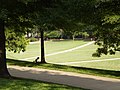 A student working on McKeldin Mall