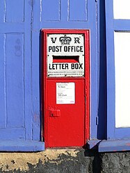 A VR Ludlow wall box at Matlock Green PO, Derbyshire.