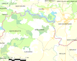 Mapa obce Saint-Aignan