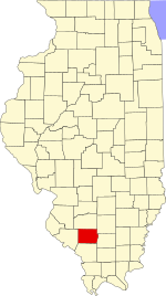 Map of Illinois highlighting Perry County