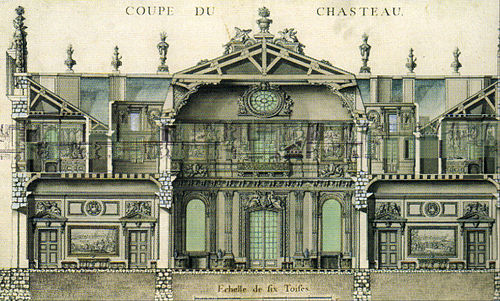 Coupe du pavillon du roi à Marly.