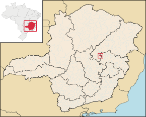 Kart over Serra Azul de Minas