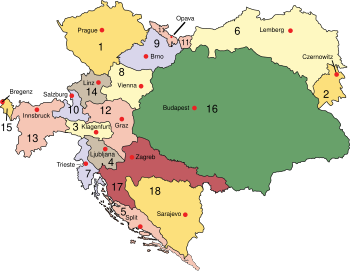 Karte Österreich-Ungarns