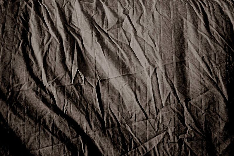 File:Free grungy old wrinkled cotton sheets texture for layers (3041538208).jpg