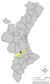 Розташування муніципалітету Монтеза у автономній спільноті Валенсія