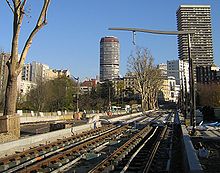 La station Poterne des Peupliers en construction.