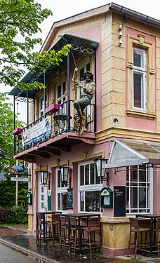 Balcony with pirates figure