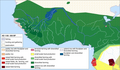 Map of livelihood distributions in 1100 CE Western Africa