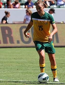 Van Egmond met Australië tegen de Verenigde Staten in 2012.