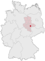 Lage von Sachsen-Anhalt - Köthen markiert