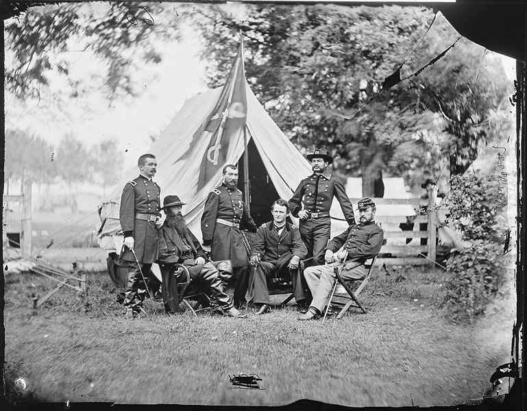 File:Sheridan, Merritt and others, including Gen. Henry E. Davies^ - NARA - 524479.jpg