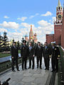 The Soyuz TMA-01M prime and backup crews conduct their ceremonial tour on 17 September 2010.