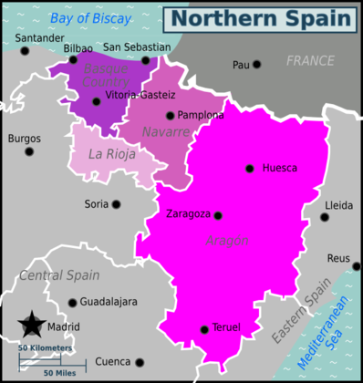 Map of Northern Spain