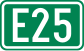 Cartouche signalétique représentant la E25