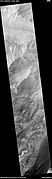 Wide view of part of Valles Marineris, as seen by HiRISE under HiWish program Box shows location of recurrent slope lineae that are enlarged in next image.