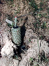 Yugoslav PMR-2A variant of POMZ anti-personnel mine, Balkans 1996