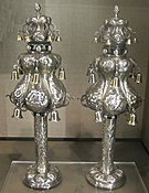 Torah finials, c. 1850, silver