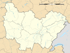 Mapa konturowa Burgundii-Franche-Comté, blisko centrum na dole znajduje się punkt z opisem „Levernois”