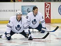 Chad Kilger and Hal Gill Maple Leafs 2008.jpg