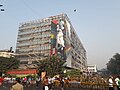 Churchgate station with Mural of Mahatma Gandhi by Brazilian artist Eduardo Kobra