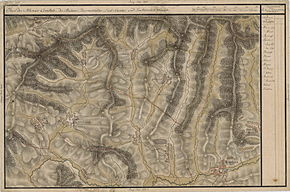 Bârghiș în Harta Iosefină a Transilvaniei, 1769-1773. (Click pentru imagine interactivă)