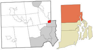 Location in Providence County and the state of Rhode Island.