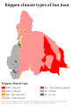 Köppen climate map of San Juan