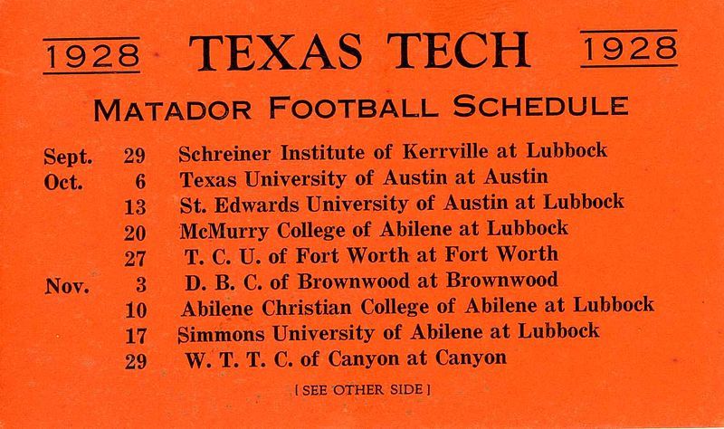 File:1928TTUMatadorSchedule.jpg