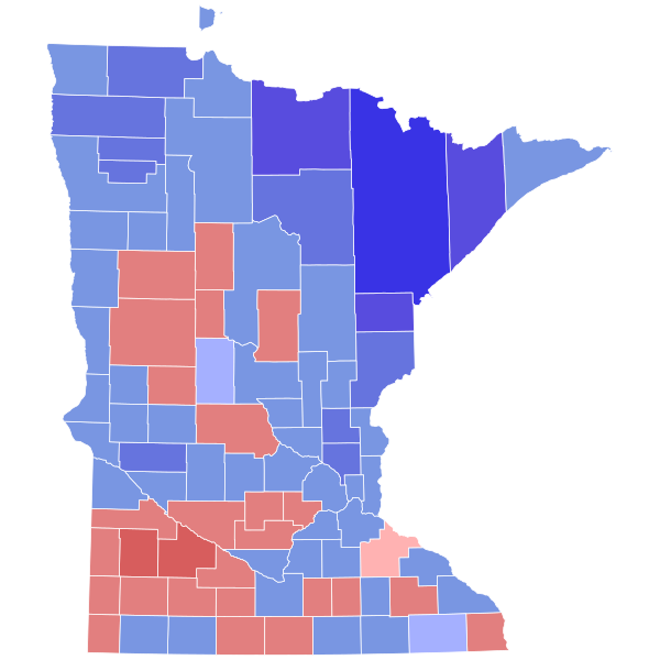 File:1986 Minnesota gubernatorial election results map by county.svg