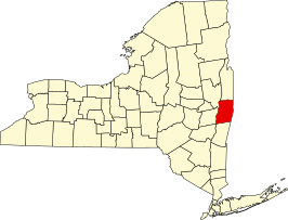 Locatie van Rensselaer County in New York