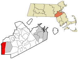 Location in Norfolk County in Massachusetts