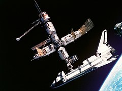 Atlantis docked to Mir (July 1995)