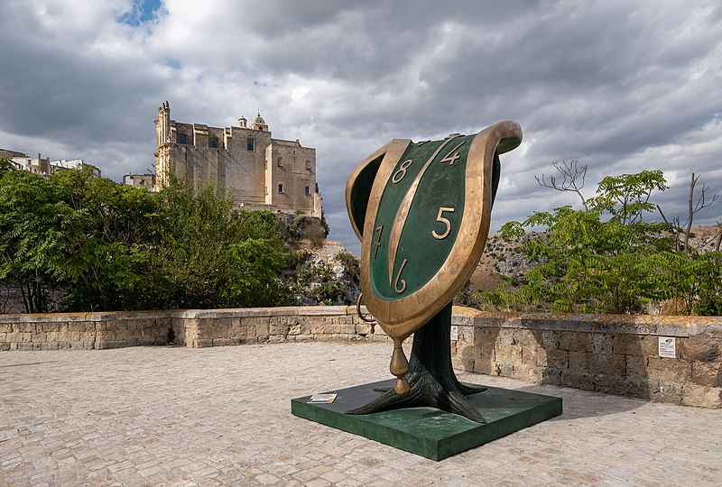 File:Dance of Time II reproduction with the Convent of Saint Agostino on the background, Matera, Italy (PPL3-Altered) julesvernex2.jpg