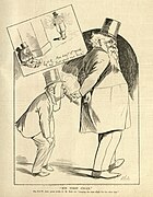 'His First Cigar' (The Bulletin, 16 September 1893), featuring caricatures of George Reid and Henry Parkes.