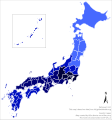 HDI map of Japanese prefectures in 2017