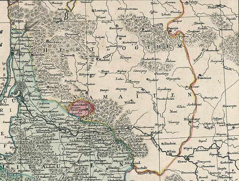 File:Map of the Duchy of Samogitia (Žemaitija), 1753.jpg