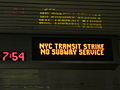 Image 3Metropolitan Transportation Authority (New York) notice of subway closure during the 2005 New York City transit strike.