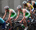 Jonathan and Alistair Brownlee at the French Club Championship Series triathlon in Paris, 2011.